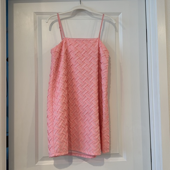 Pink Woven Spaghetti Strap Dress Medium - Picture 2 of 8